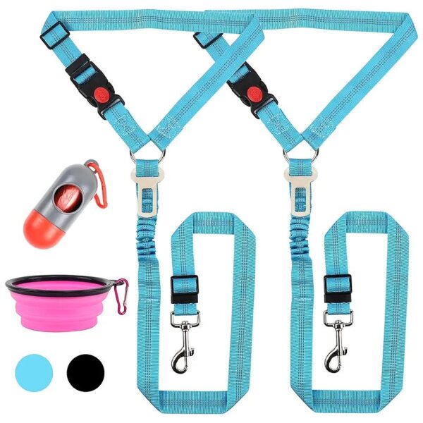 in-1 Dog Car Accessory Set with Seat Belt, Bowl, Waste Bag, and Leash