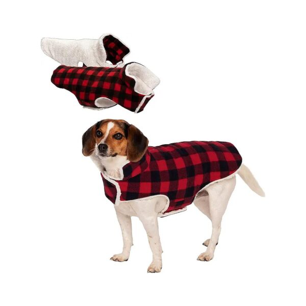 in-One Small Dog Coat with Reversible Sherpa and Fleece Sides