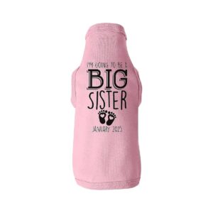 m Going to Be a Big Sister Custom Dog Shirt for Pregnancy Announcement with Pink Details