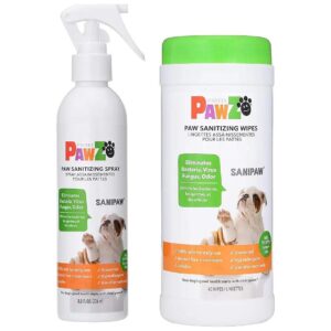 of Germs with Our Natural Antibacterial Paw Spray and Wipes Set for Dogs