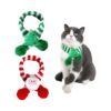 poms Knitted Mini Scarf for Small to Medium Christmas Cats