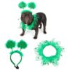 s Day Costume for Dogs - Shamrock Headband and Tutu Collar for Medium to Large Breeds