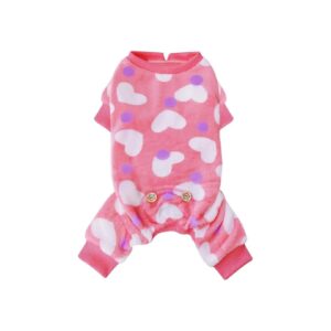 s Day Dog Clothing for Small Breeds, Soft Velvet Heart Pattern Sweater