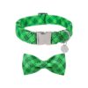 s Day Dog Collar with Bow Tie Cotton Adjustable Neckline for Small Medium Large Dogs