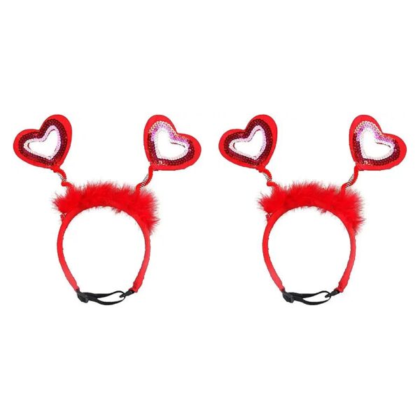 s Day Dog Headband Sequin Heart Accessories for Pets of All Breeds