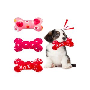 s Day Dog Toys Soft Squeaky 3 Pack for Small Medium Dogs