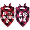 s Day Holiday Plaid Bandanas for Small, Medium, Large Dogs