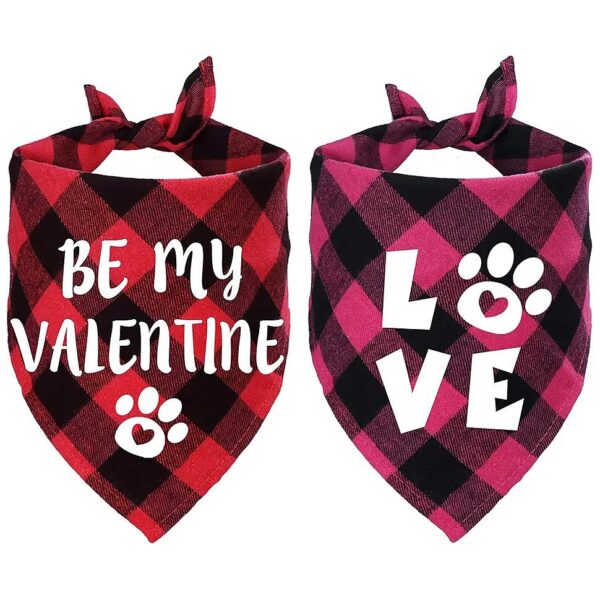 s Day Holiday Plaid Bandanas for Small, Medium, Large Dogs