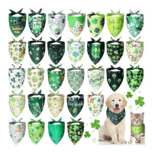 s Day Pet Outfit - 30 Pieces of Dog Triangle Scarves with Fun Designs