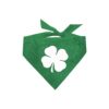 s Day Shamrock Green Dog Bandana with White 4 Leaf Clover Design Adjustable Triangle