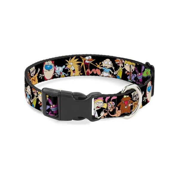 s Rewind Polyester Dog Collar 1 Inch Wide Plastic Buckle Nickelodeon USA