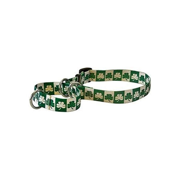 s Style with this Large Shamrock Patterned Martingale Collar