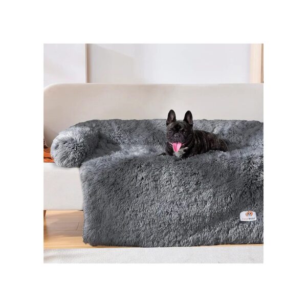 soft Calming Dog Bed - Waterproof Lining Non-Slip Sofa Dog Couch Protector for