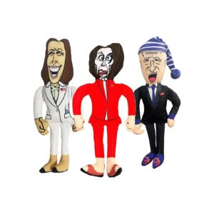 some Political Dog Toys Including Joe Biden Kamala Harris Nancy Pelosi