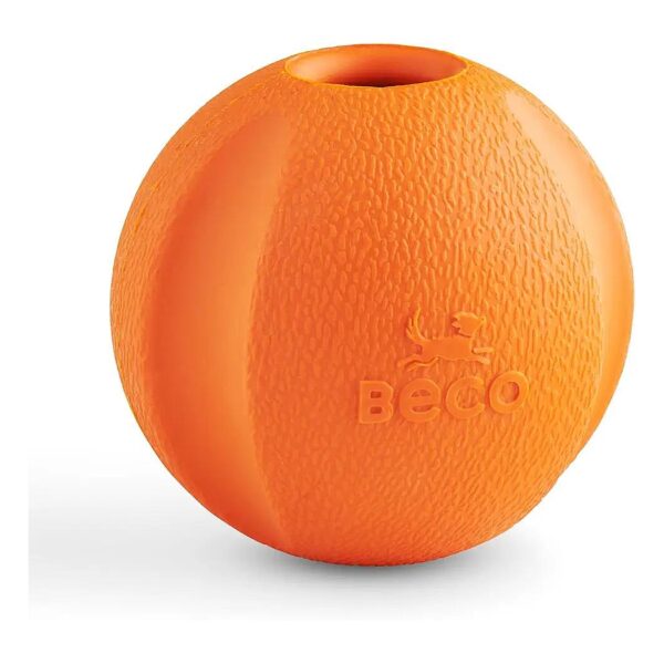 the Bright Orange Natural Rubber Dog Ball for Fetch and Play Fun