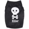 to-Clean White Skull Black Pet T-Shirt Vest for Small Female Male Dogs and Cats