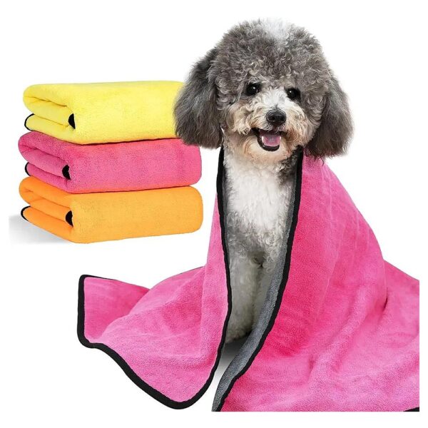 to-Use Dog Pet Towels for Grooming - 3Pack Absorbent Dog Bath Towels for Small Dogs