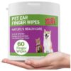 up Removal Ear Wipes for Dogs, 60 Count Count